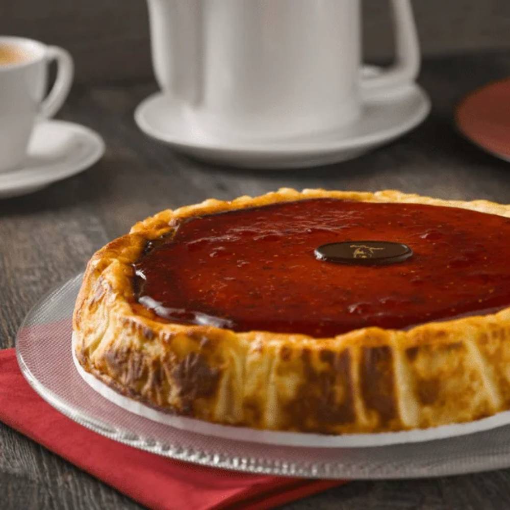 tarta de queso con frambuesa