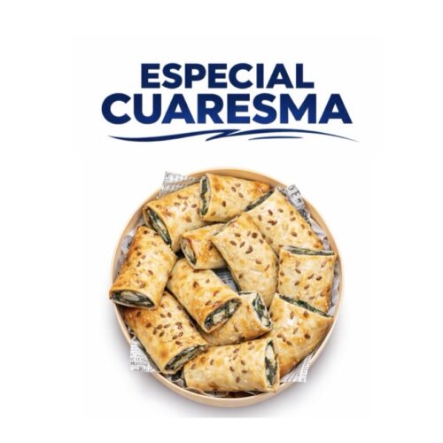 Rueda Flautas de rulo de cabra y espinacas (12ud)