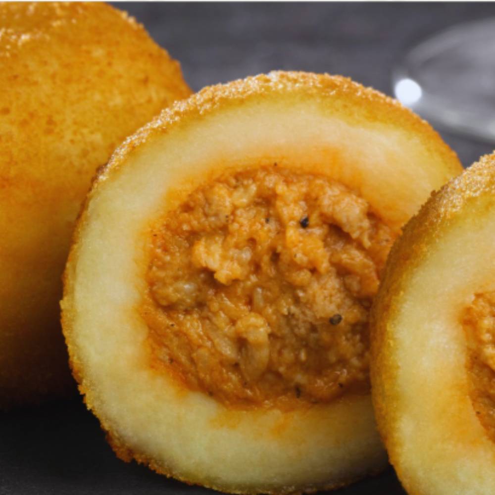 bombas rellenas de carne