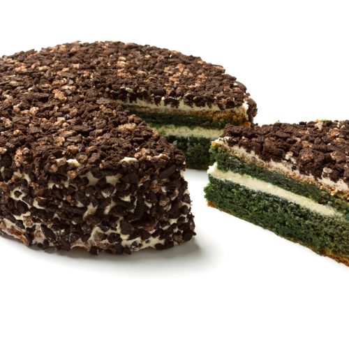 Green cake con galleta de cacao