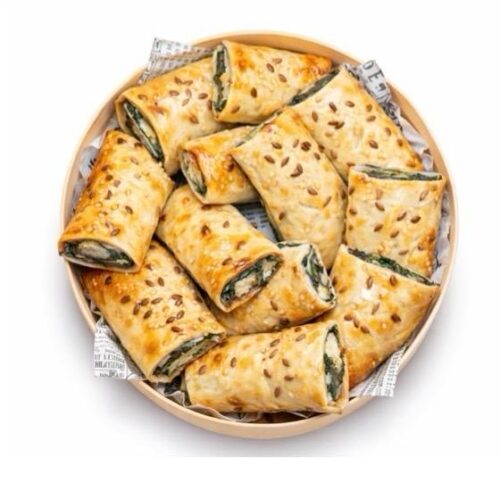 Rueda Flautas de rulo de cabra y espinacas (12ud)