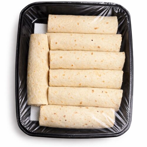 Bandeja Burritos de pollo con salsa guacamole (Bandeja granel)