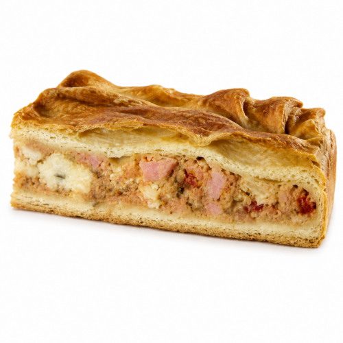 Cuarto de empanada de lacón y queso brie